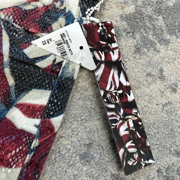 NWT Hudson Juliette Refine Super Skinny Jeans Red White Blue Snakeskin Low Rise - Picture 12 of 14